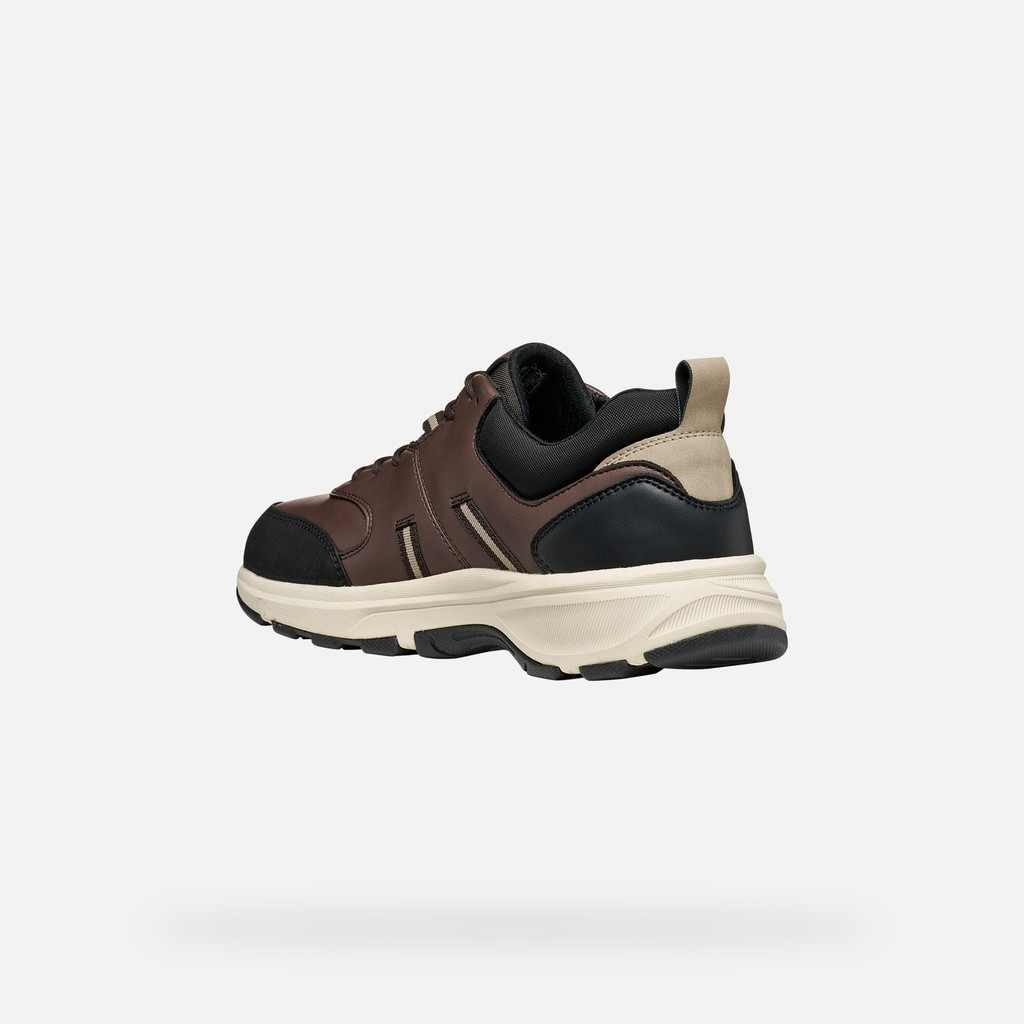 Sneakers imperm&eacute;ables SENALES ABX HOMME Marron/Noir - image number 4 | GEOX