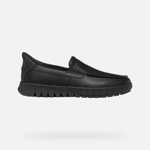 Leather loafers FLEXTRIDE PLUS MAN Black - image number 1 | GEOX
