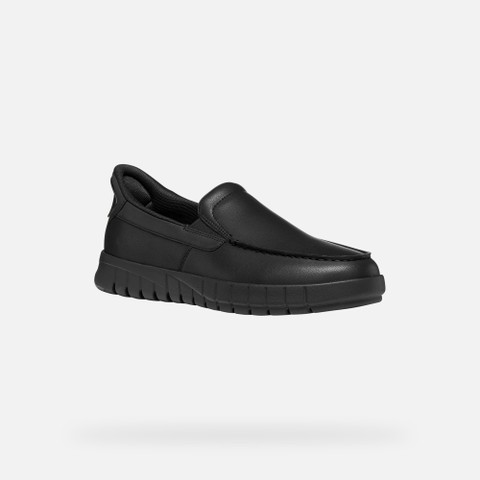 Leather loafers FLEXTRIDE PLUS MAN Black - image number 2 | GEOX
