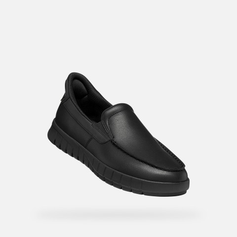 Leather loafers FLEXTRIDE PLUS MAN Black - image number 4 | GEOX