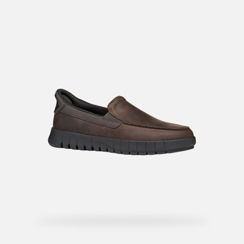 Leather loafers FLEXTRIDE PLUS MAN Chocolate - image number 2 | GEOX