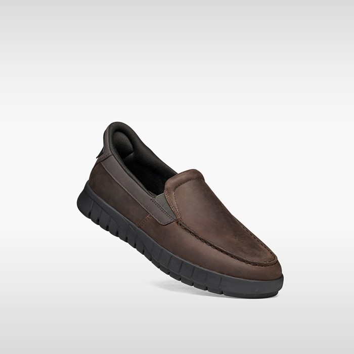 Leather loafers FLEXTRIDE PLUS MAN Chocolate | GEOX