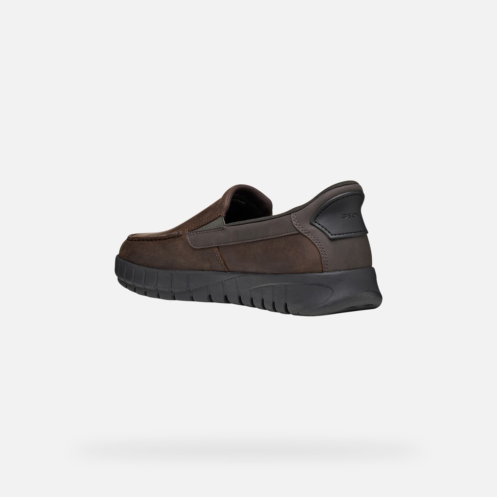 Leather loafers FLEXTRIDE PLUS MAN Chocolate - image number 3 | GEOX