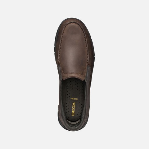 Leather loafers FLEXTRIDE PLUS MAN Chocolate - image number 5 | GEOX