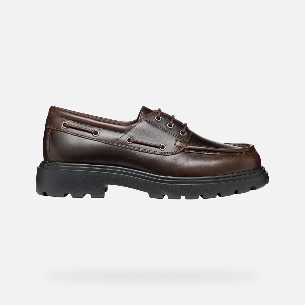 Leather loafers SPHERICA EC7 B MAN Dark Brown - image number 1 | GEOX
