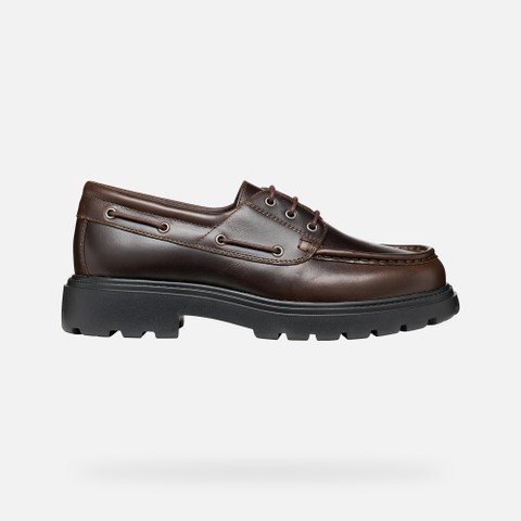 Leather loafers SPHERICA EC7 B MAN Dark Brown - image number 1 | GEOX