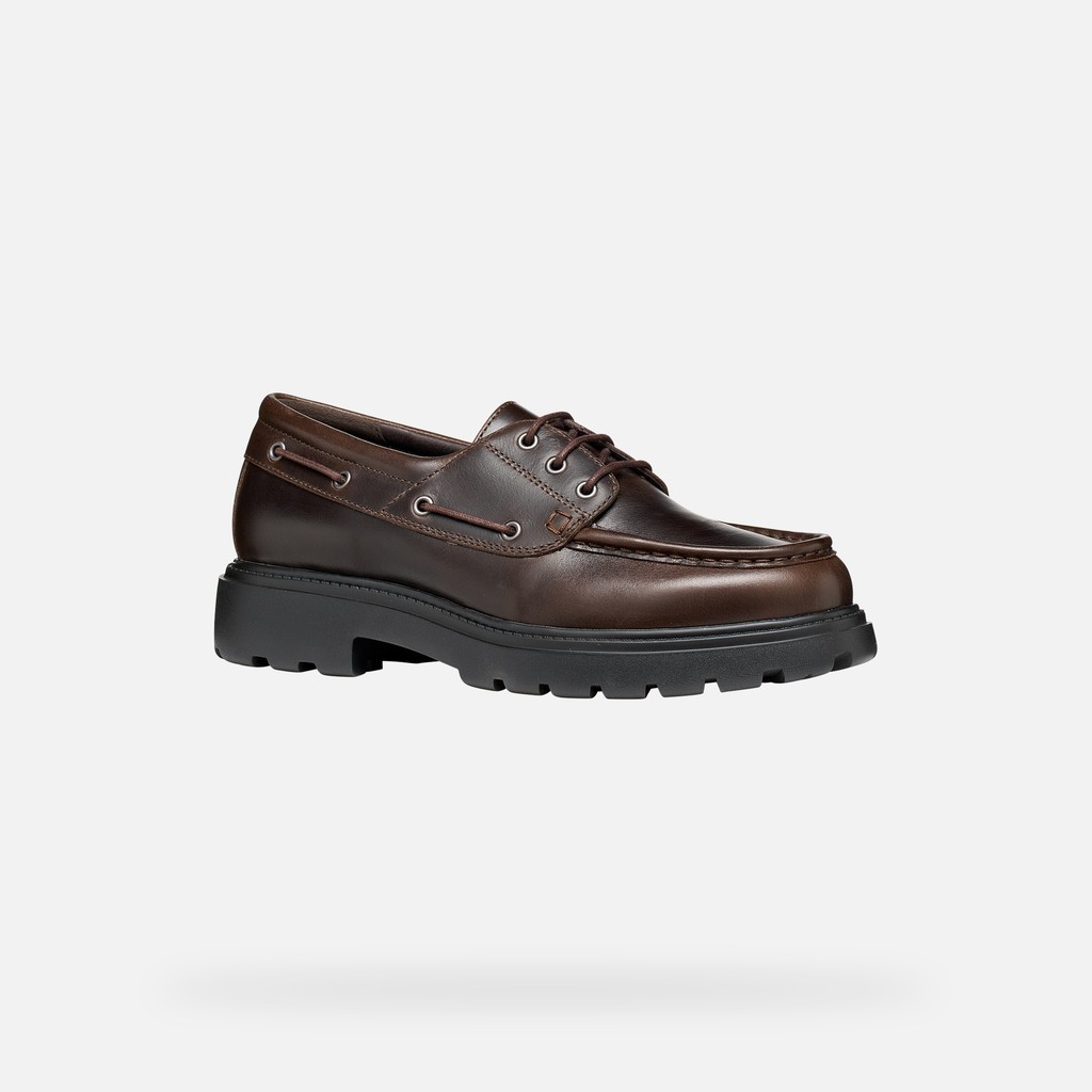 Leather loafers SPHERICA EC7 B MAN Dark Brown - image number 2 | GEOX
