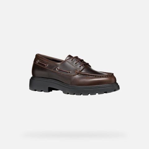 Leather loafers SPHERICA EC7 B MAN Dark Brown - image number 2 | GEOX