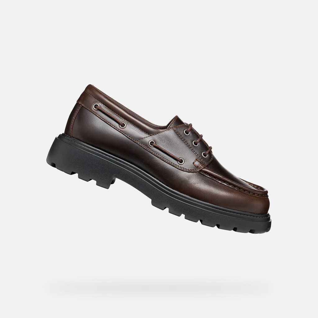 Leather loafers SPHERICA EC7 B MAN Dark Brown - image number 0 | GEOX