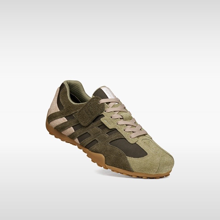Vintage low top sneakers SNAKE MAN Sage/Military | GEOX