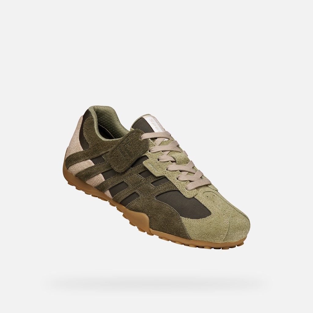 Vintage low top sneakers SNAKE MAN Sage/Military - image number 4 | GEOX