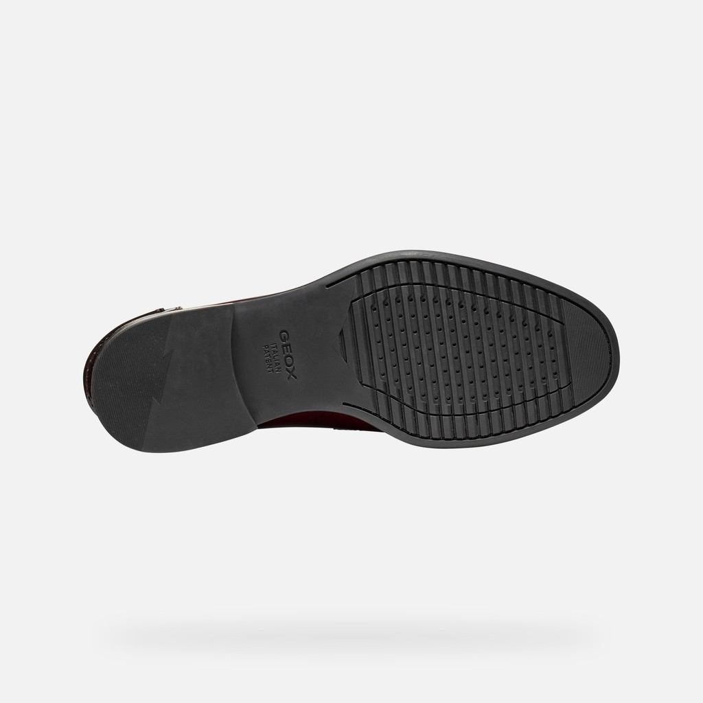 Leather loafers ELLMOOR MAN Dark Burgundy - image number 6 | GEOX