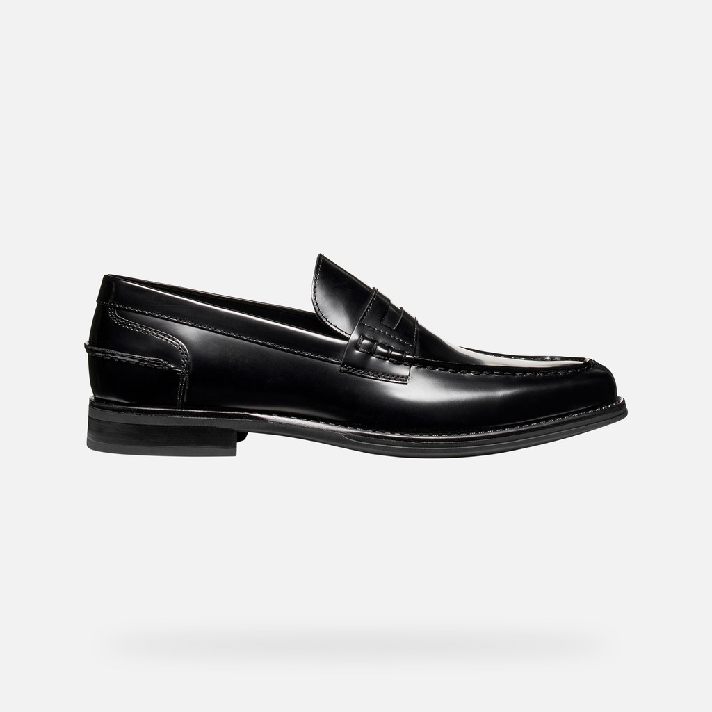 Mocassins de couro ELLMOOR HOMEM Preto - image number 1 | GEOX