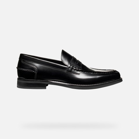 Mocassins de couro ELLMOOR HOMEM Preto - image number 1 | GEOX