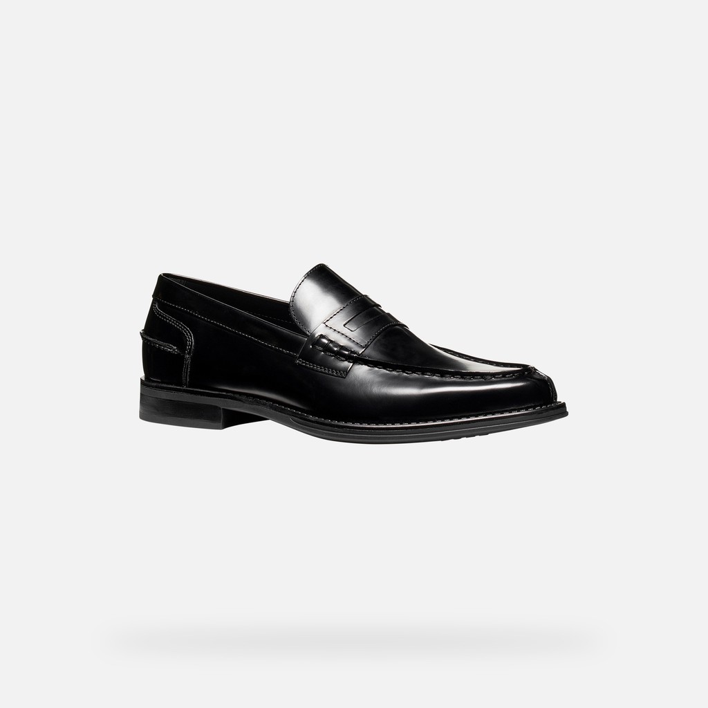 Mocassins de couro ELLMOOR HOMEM Preto - image number 2 | GEOX