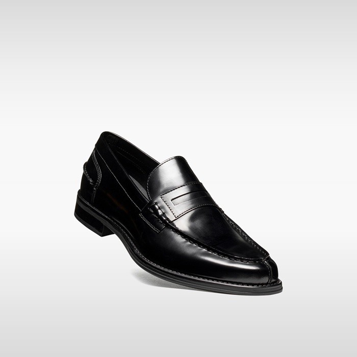 Mocassins de couro ELLMOOR HOMEM Preto | GEOX