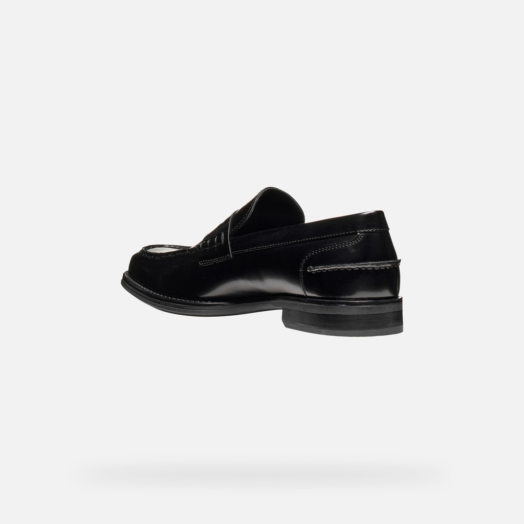 Mocassins de couro ELLMOOR HOMEM Preto - image number 3 | GEOX