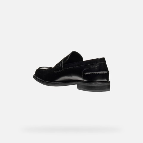 Mocassins de couro ELLMOOR HOMEM Preto - image number 3 | GEOX