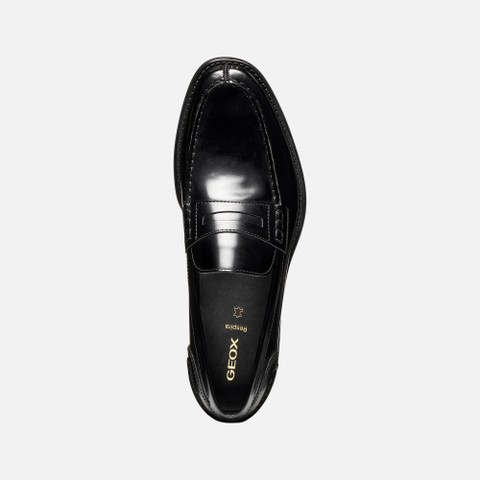 Mocassins de couro ELLMOOR HOMEM Preto - image number 5 | GEOX