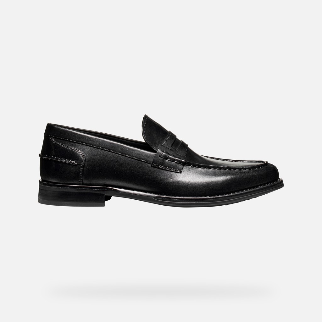 Mocassins de couro ELLMOOR HOMEM Preto - image number 1 | GEOX