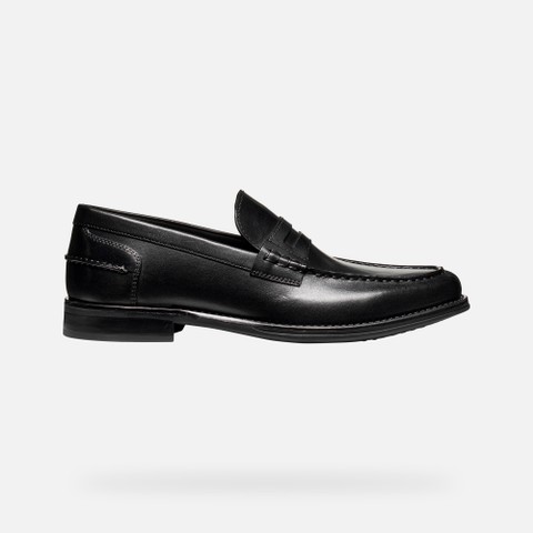 Mocassins de couro ELLMOOR HOMEM Preto - image number 1 | GEOX