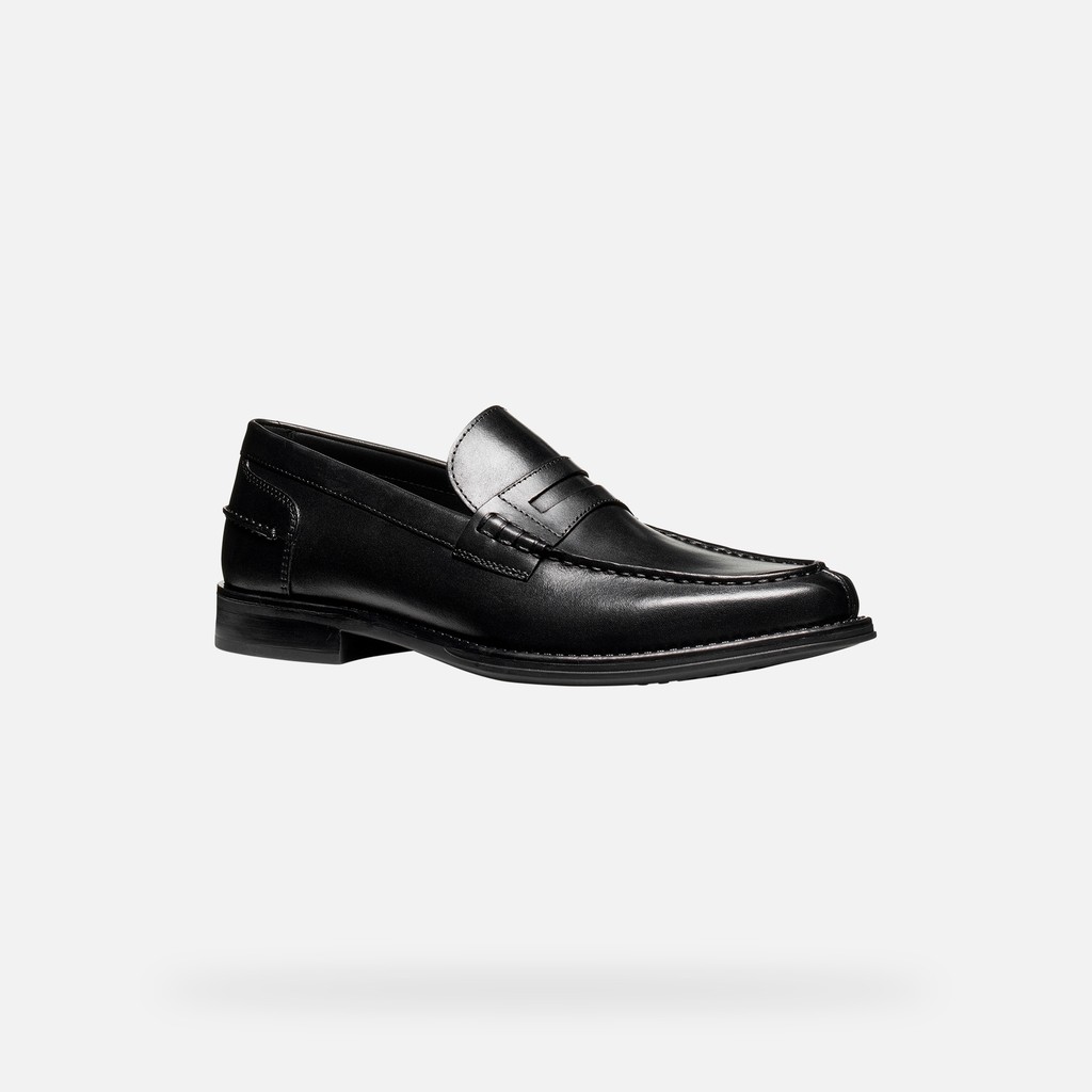 Mocassins de couro ELLMOOR HOMEM Preto - image number 2 | GEOX