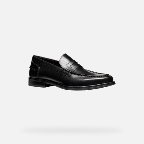 Mocassins de couro ELLMOOR HOMEM Preto - image number 2 | GEOX