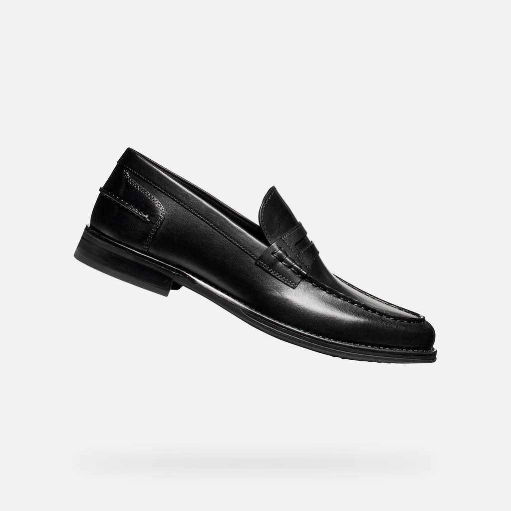 Mocassins de couro ELLMOOR HOMEM Preto - image number 0 | GEOX