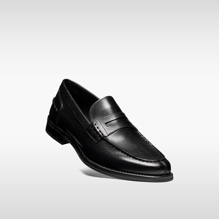 Mocassins de couro ELLMOOR HOMEM Preto | GEOX