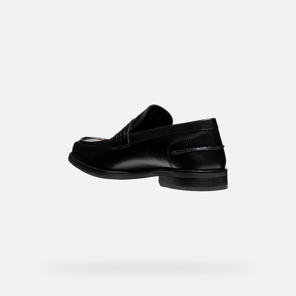 Mocassins de couro ELLMOOR HOMEM Preto - image number 3 | GEOX