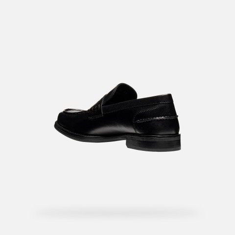 Mocassins de couro ELLMOOR HOMEM Preto - image number 3 | GEOX