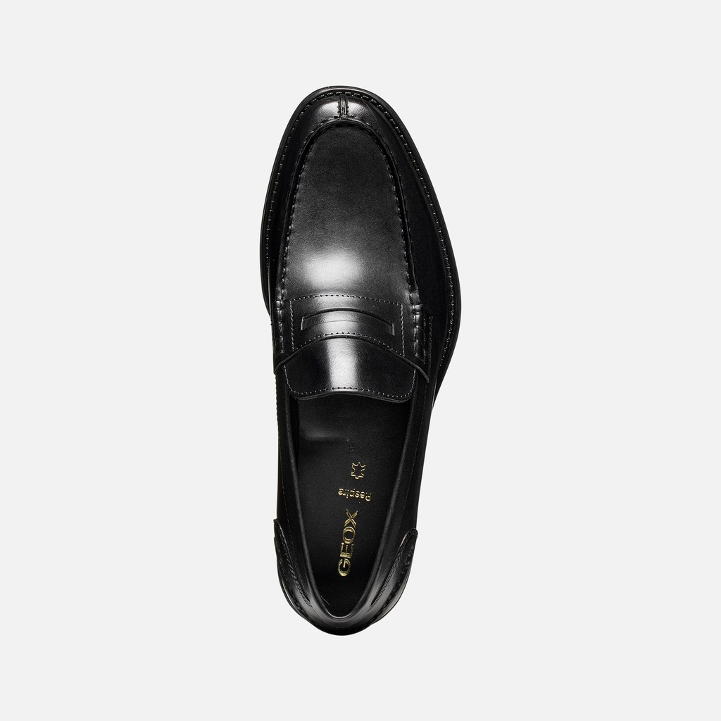 Mocassins de couro ELLMOOR HOMEM Preto - image number 5 | GEOX