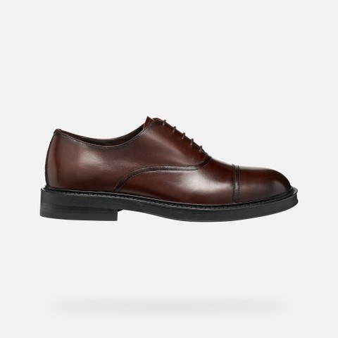 Leather oxfords BEXFORD MAN Coffee - image number 2 | GEOX