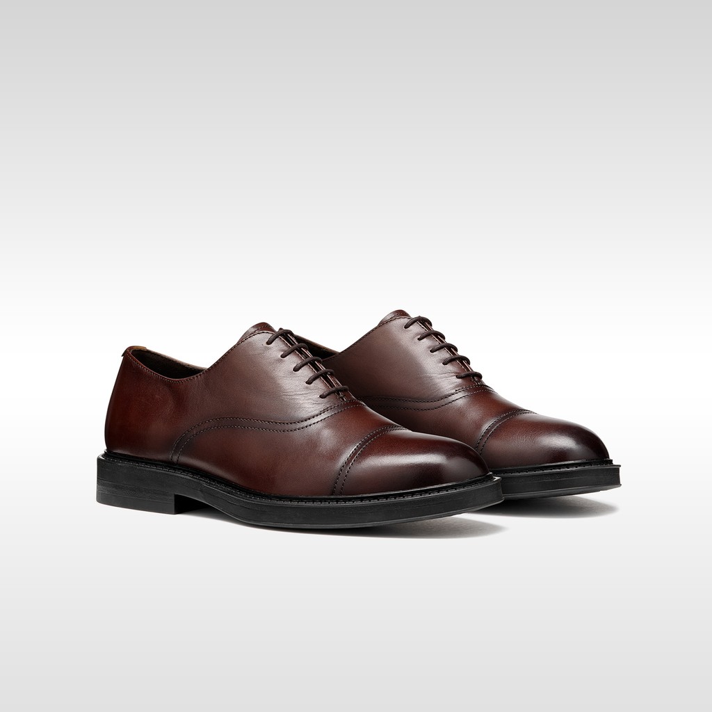 Leather oxfords BEXFORD MAN Coffee - image number 8 | GEOX