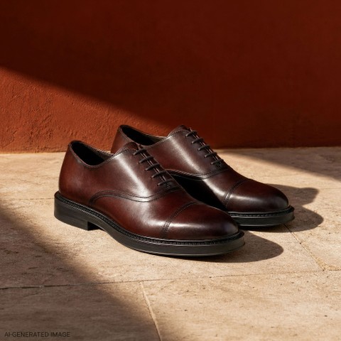 Leather oxfords BEXFORD MAN Coffee - image number 1 | GEOX