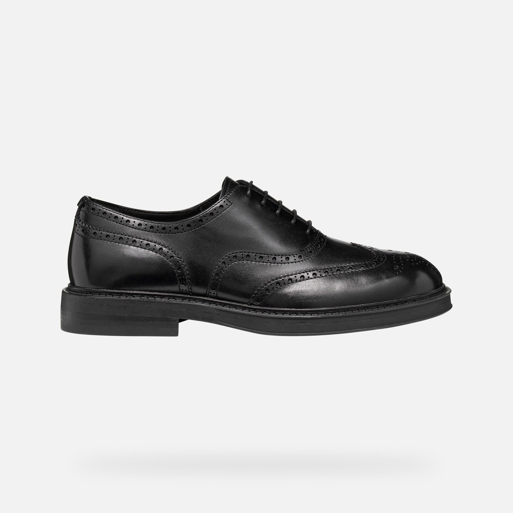Leder Schn&uuml;rschuhe BEXFORD HERR Schwarz - image number 1 | GEOX