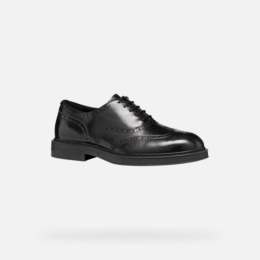 Leder Schn&uuml;rschuhe BEXFORD HERR Schwarz - image number 2 | GEOX