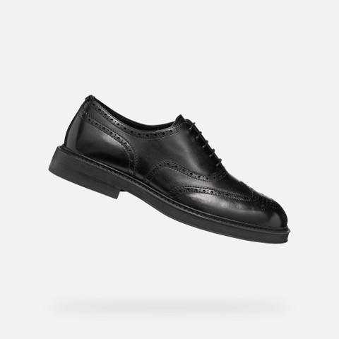 Leder Schn&uuml;rschuhe BEXFORD HERR Schwarz | GEOX