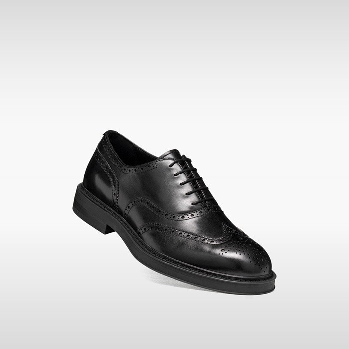 Leder Schn&uuml;rschuhe BEXFORD HERR Schwarz | GEOX