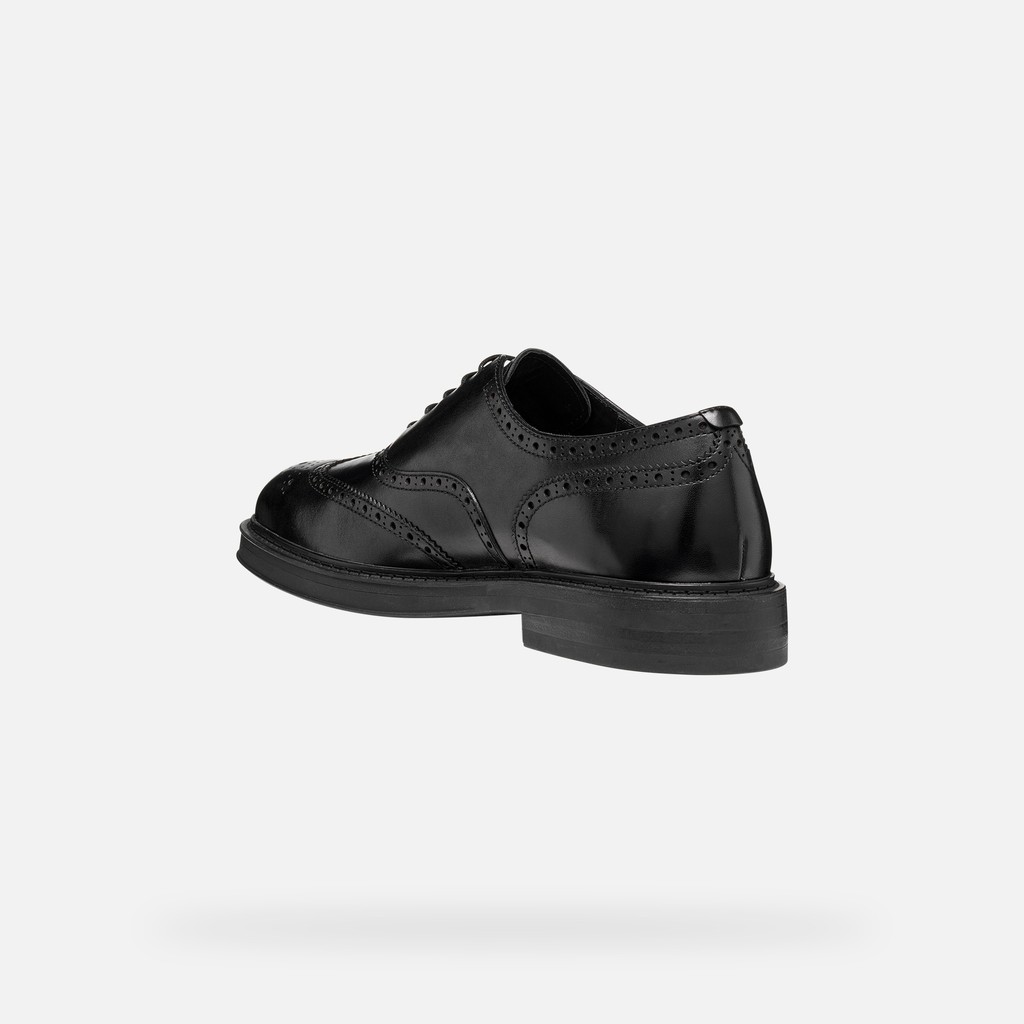 Leder Schn&uuml;rschuhe BEXFORD HERR Schwarz - image number 3 | GEOX