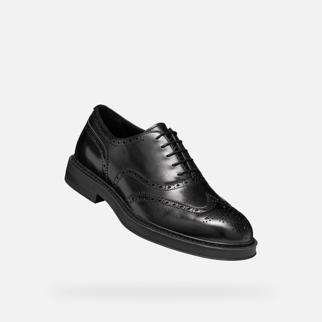 Leder Schn&uuml;rschuhe BEXFORD HERR Schwarz - image number 4 | GEOX