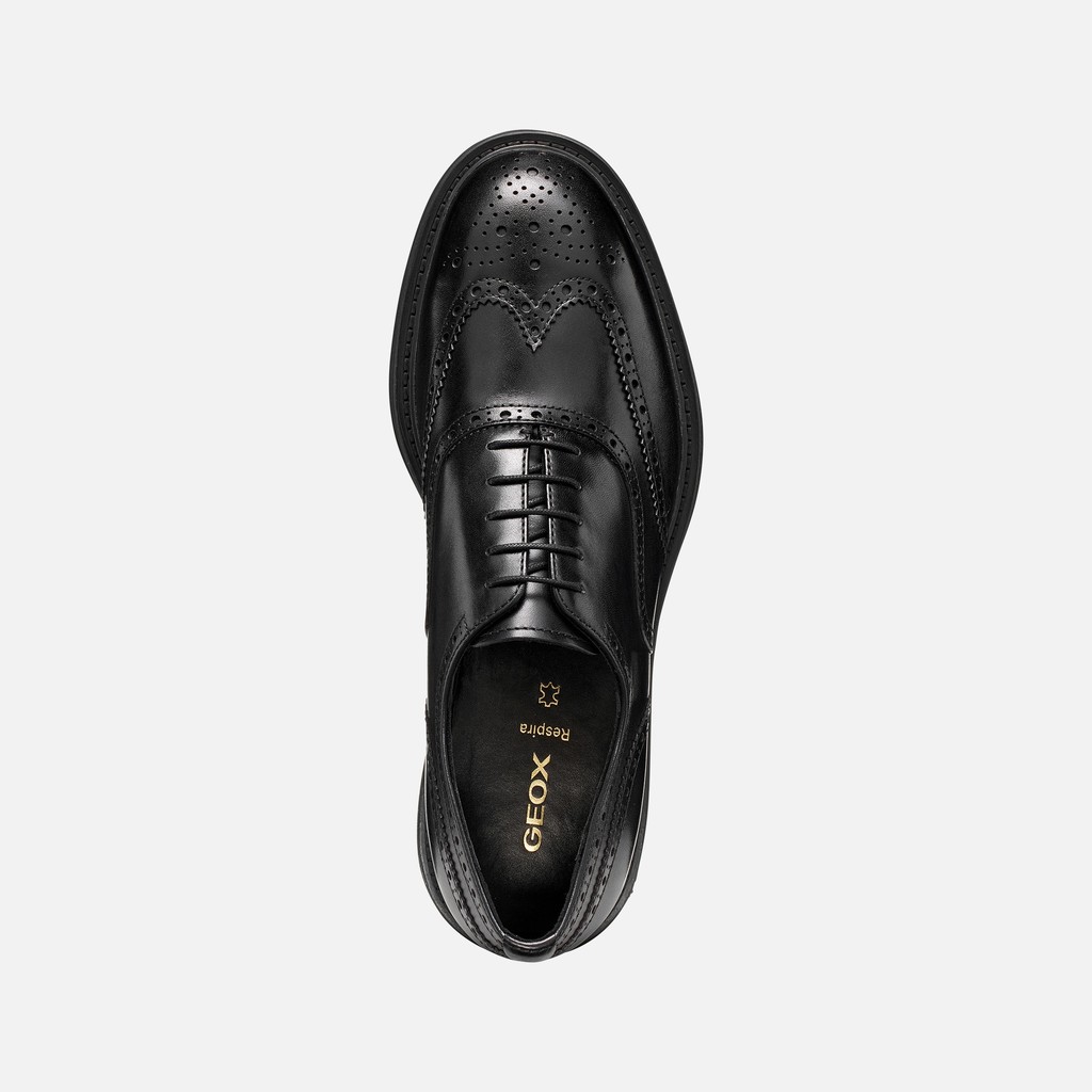 Leder Schn&uuml;rschuhe BEXFORD HERR Schwarz - image number 5 | GEOX