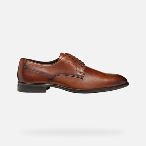 Leder Schn&uuml;rschuhe THALOS HERR Cognac - image number 1 | GEOX