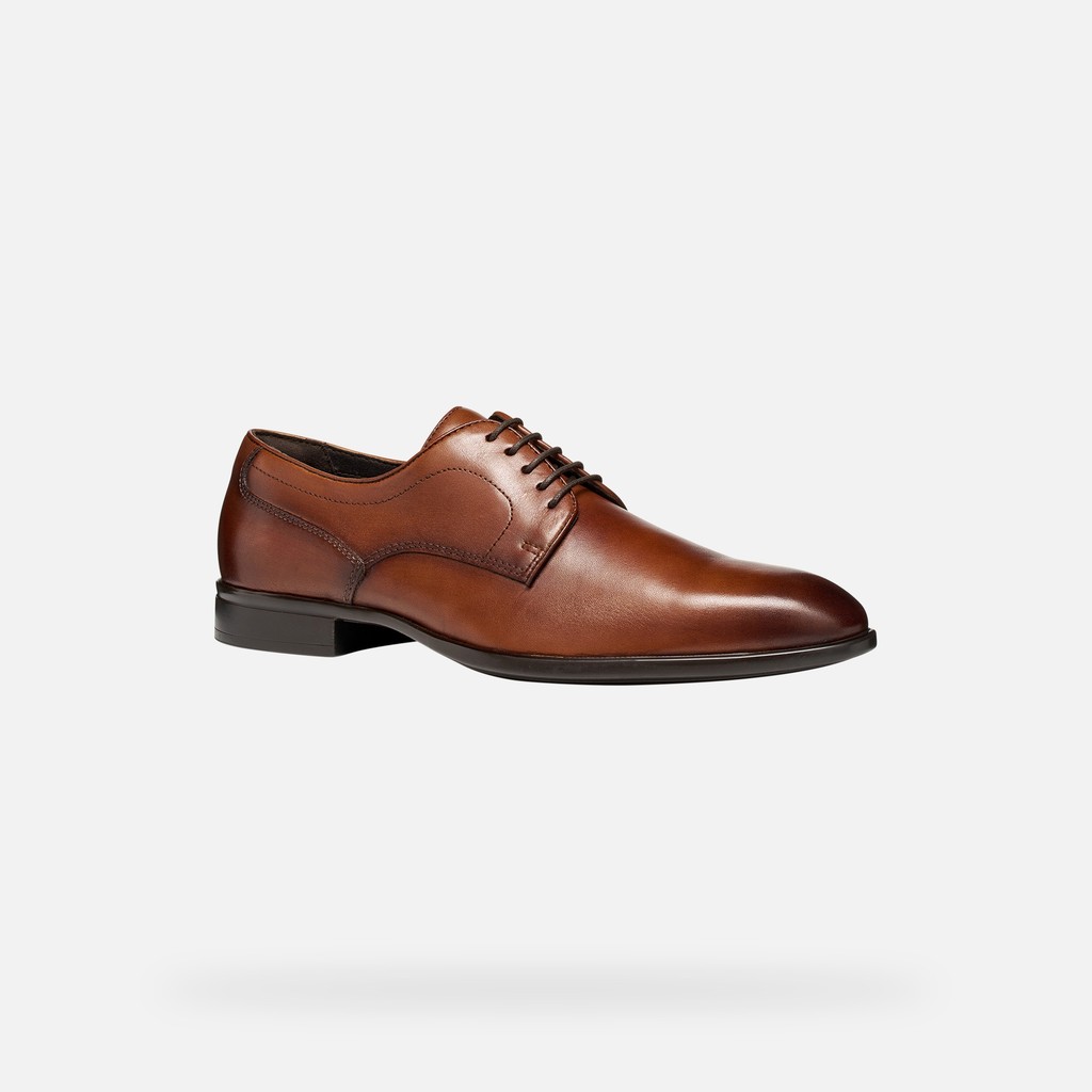 Leder Schn&uuml;rschuhe THALOS HERR Cognac - image number 2 | GEOX