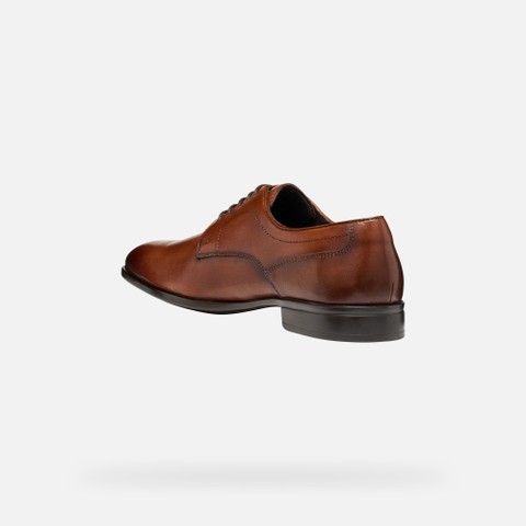 Leder Schn&uuml;rschuhe THALOS HERR Cognac - image number 3 | GEOX