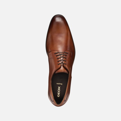 Leder Schn&uuml;rschuhe THALOS HERR Cognac - image number 5 | GEOX