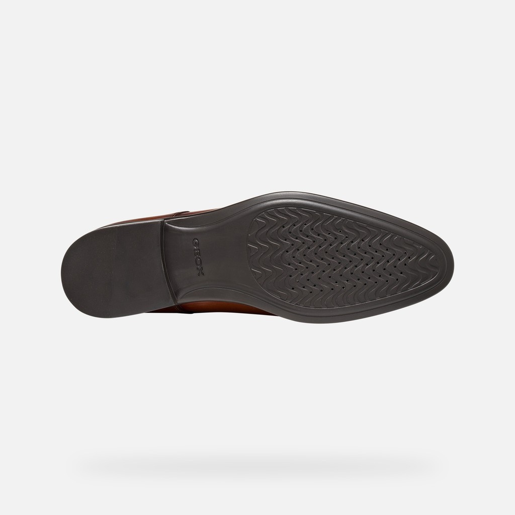 Leather oxfords THALOS MAN Cognac - image number 6 | GEOX