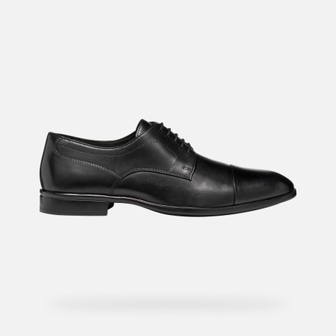 Leather oxfords THALOS MAN Black - image number 1 | GEOX