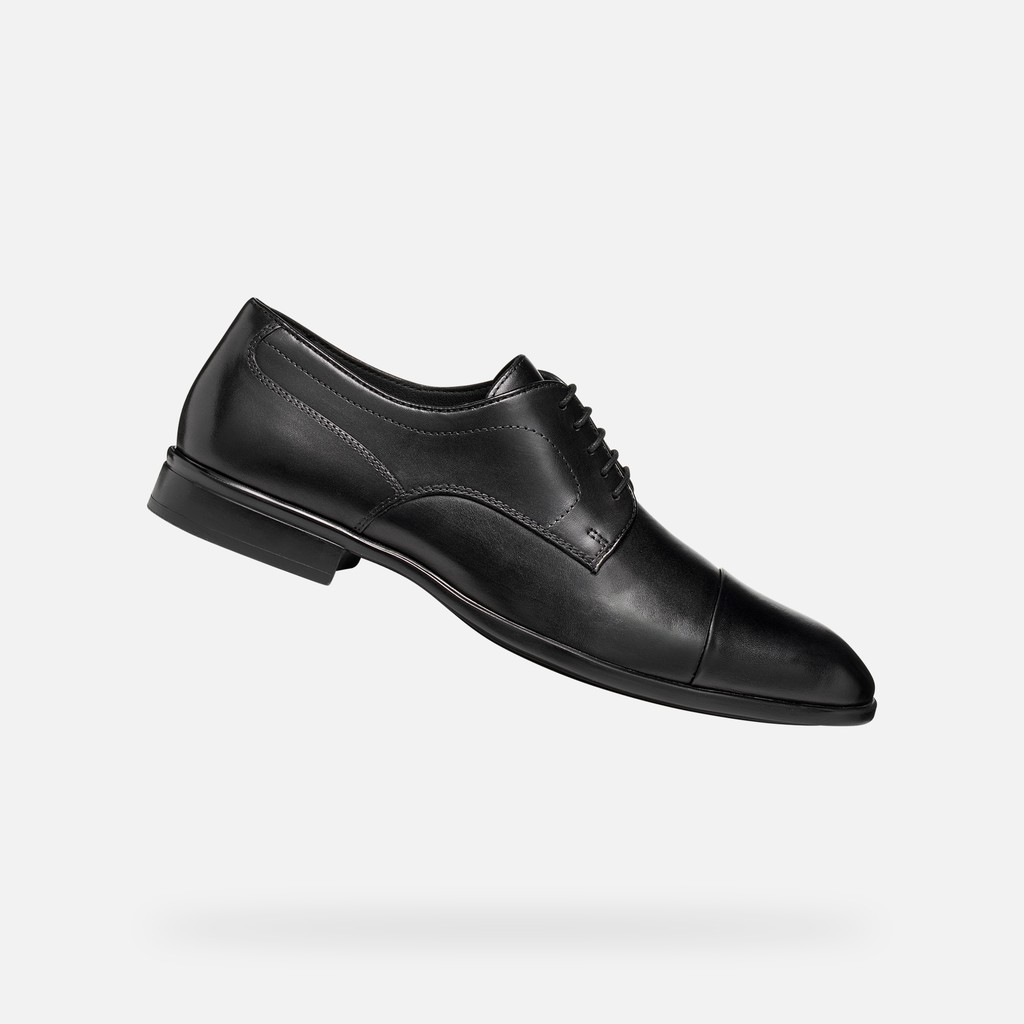 Leather oxfords THALOS MAN Black - image number 0 | GEOX