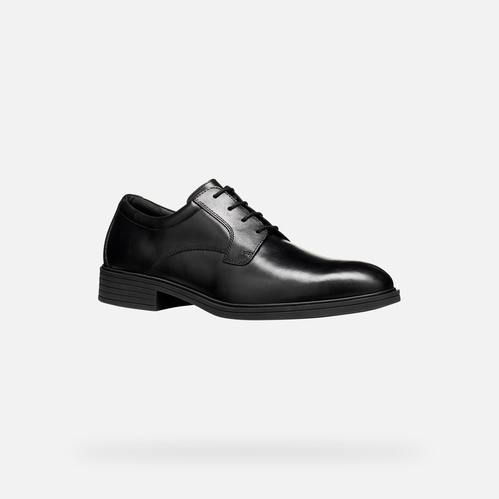 Richelieus en cuir THORIAN HOMME Noir - image number 2 | GEOX